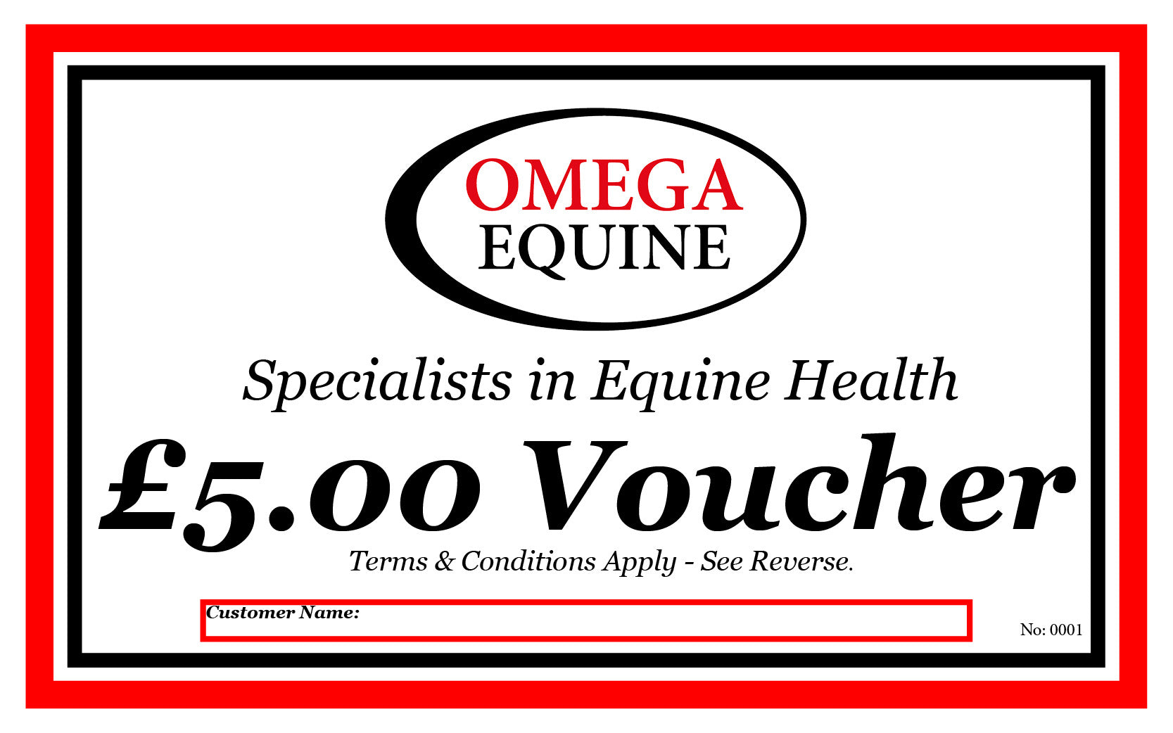 Omega Equine Gift Vouchers